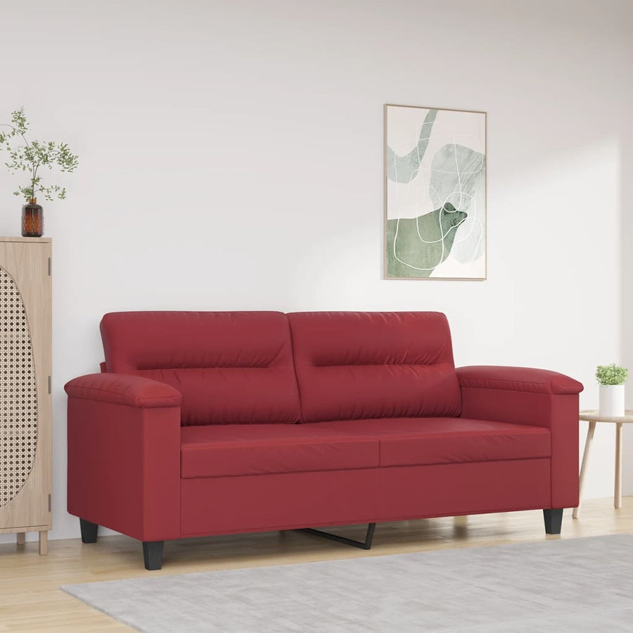 Tweezitsbank Kunstleer 140 cm Wijnrood