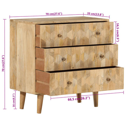 Ladekast 70x35x70 cm massief mangohout
