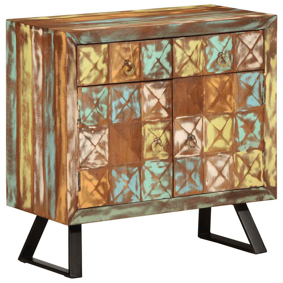 Ladekast 70x35x70 cm massief gerecycled hout meerkleurig