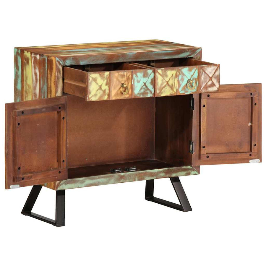 Ladekast 70x35x70 cm massief gerecycled hout meerkleurig