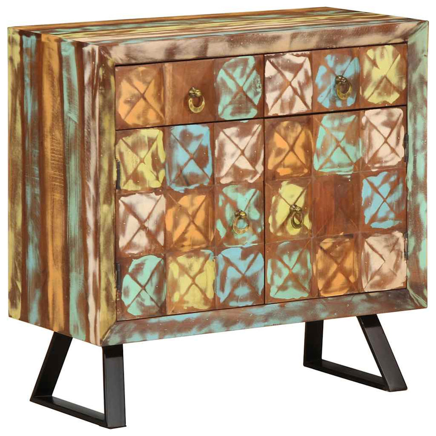 Ladekast 70x35x70 cm massief gerecycled hout meerkleurig