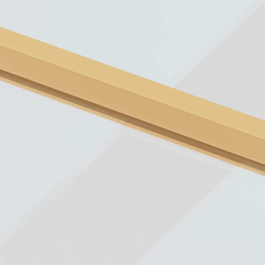 Binnendeur Smal 93X201,5 Cm Gehard Glas En Aluminium Kleur Goud En Transparant 93 x 201.5 cm