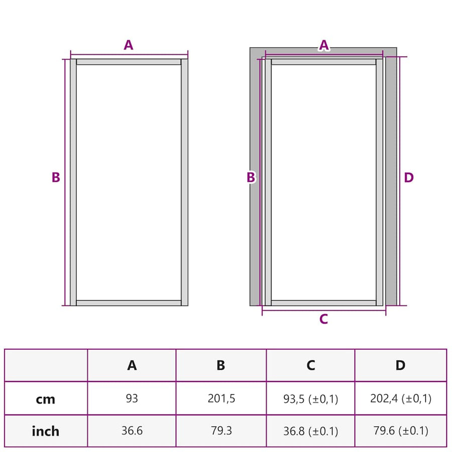 Binnendeur Smal 93X201,5 Cm Gehard Glas En Aluminium Kleur Goud En Transparant 93 x 201.5 cm
