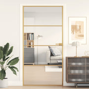 Binnendeur 102,5x201,5 cm gehard glas aluminium goud