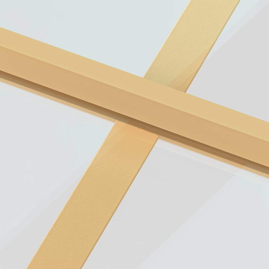 Binnendeur Smal 93X201,5 Cm Gehard Glas En Aluminium Kleur Goud En Transparant 93 x 201.5 cm