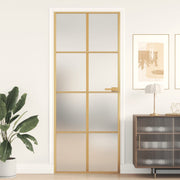 Binnendeur 83x201,5 cm gehard glas aluminium goudkleur
