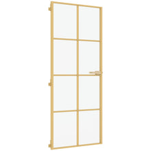 Binnendeur Smal 93X201,5 Cm Gehard Glas En Aluminium Goudkleur