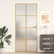 Binnendeur 93x201,5 cm gehard glas aluminium goud mat