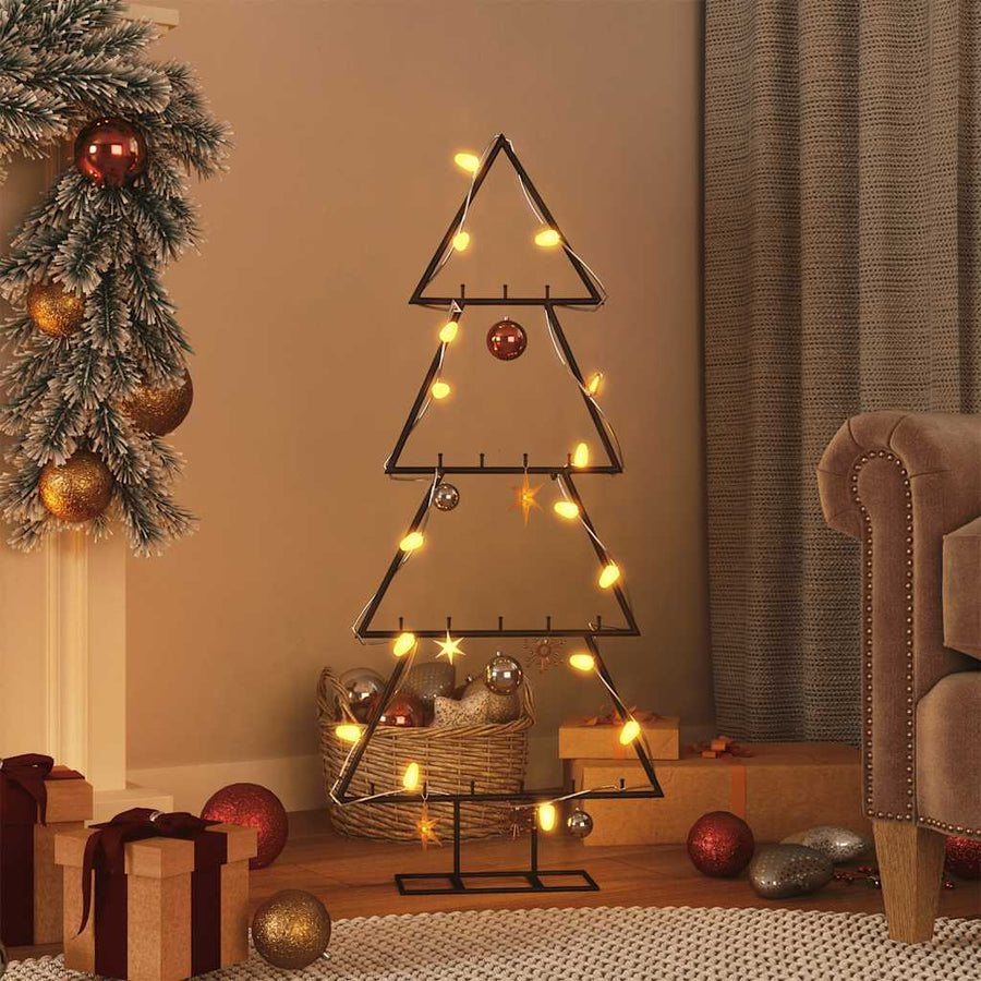 Kerstdecoratie kerstboom 125 cm metaal zwart