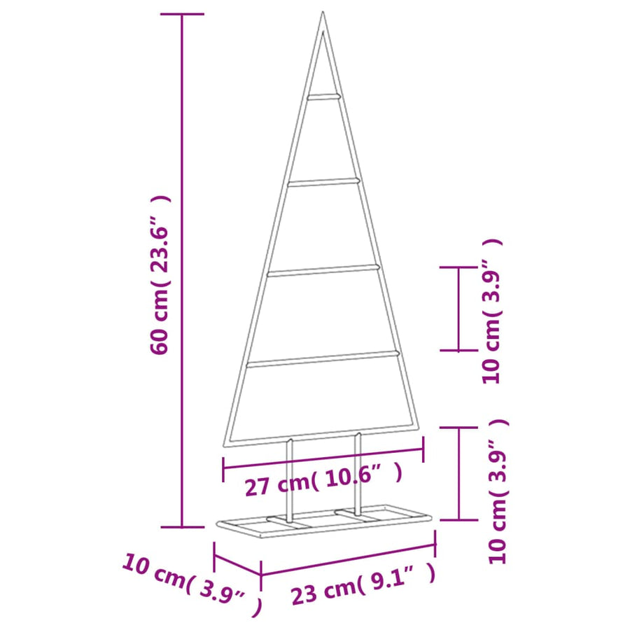 Kerstdecoratie Kerstboom Metaal Zwart 60 cm