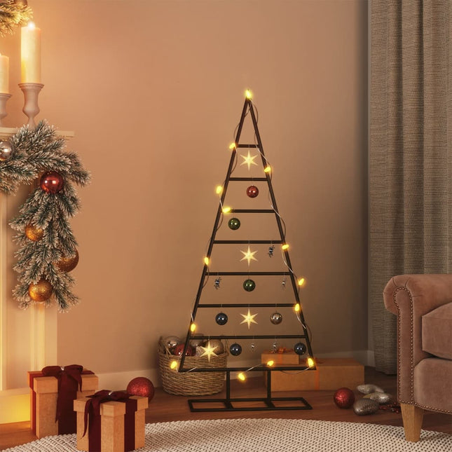 Kerstdecoratie kerstboom 125 cm metaal zwart