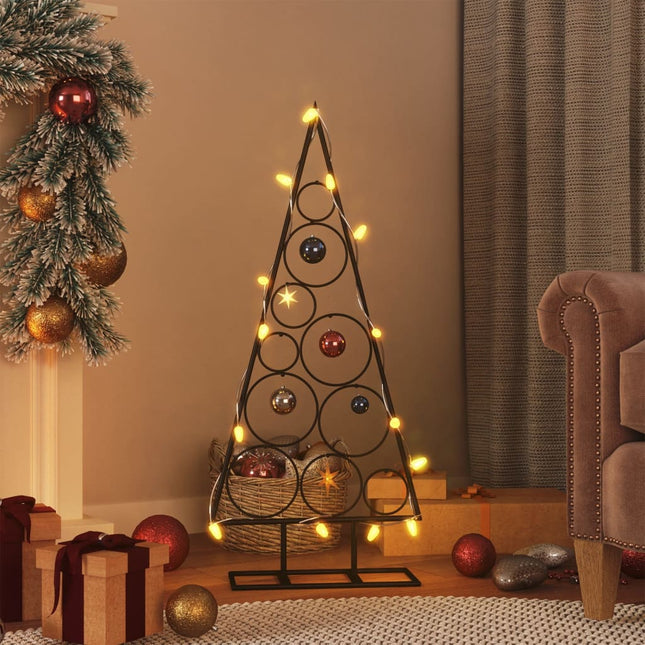 Kerstdecoratie Kerstboom Metaal Zwart 90 cm