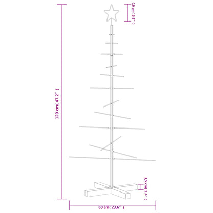 Kerstdecoratie Kerstboom Met Houten Basis Metaal Zwart 120 cm