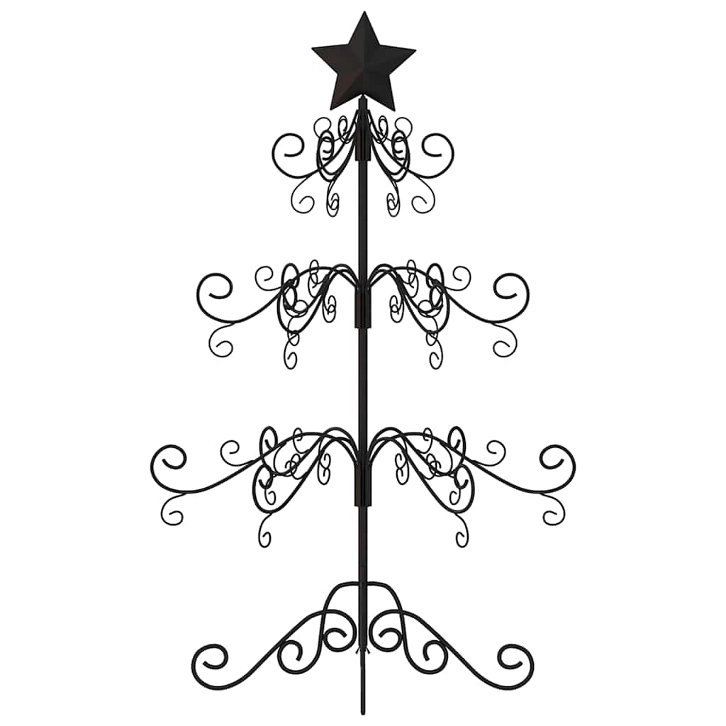 Kerstdecoratie kerstboom 90 cm metaal zwart