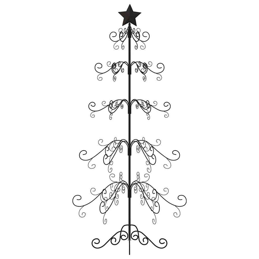 Kerstdecoratie kerstboom 150 cm metaal zwart