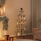 Kerstdecoratie Kerstboom 150 Cm Metaal Zwart