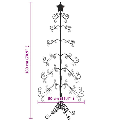 Kerstdecoratie kerstboom 180 cm metaal zwart
