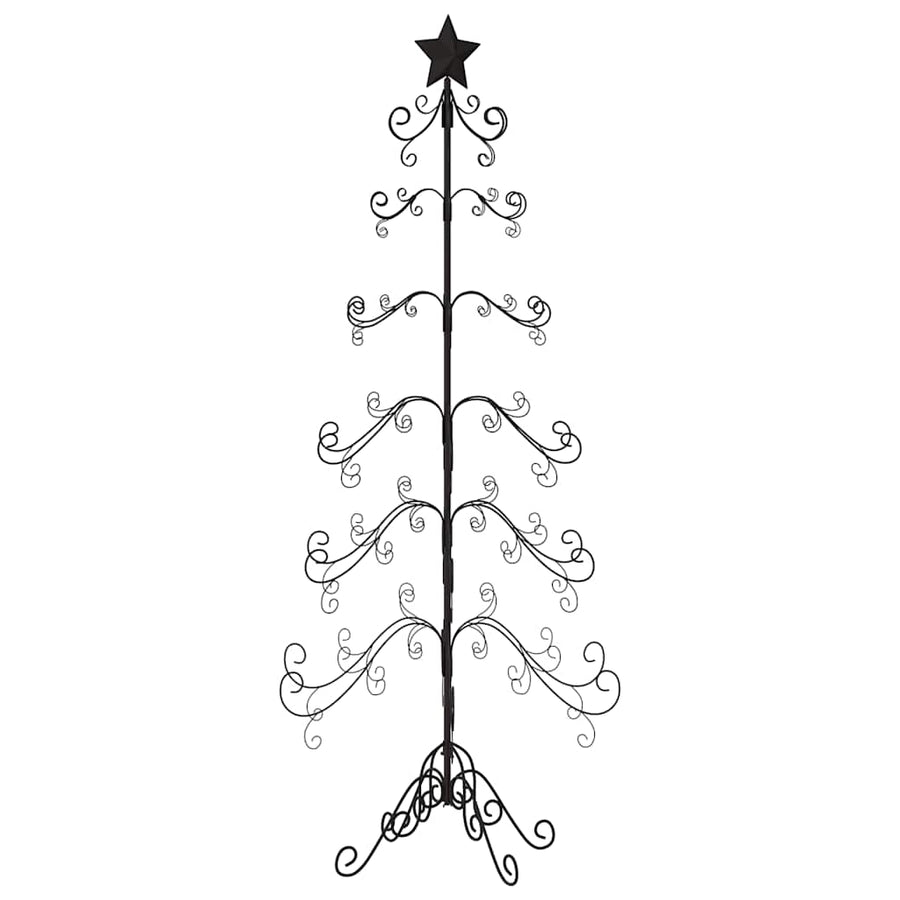 Kerstdecoratie kerstboom 215 cm metaal zwart