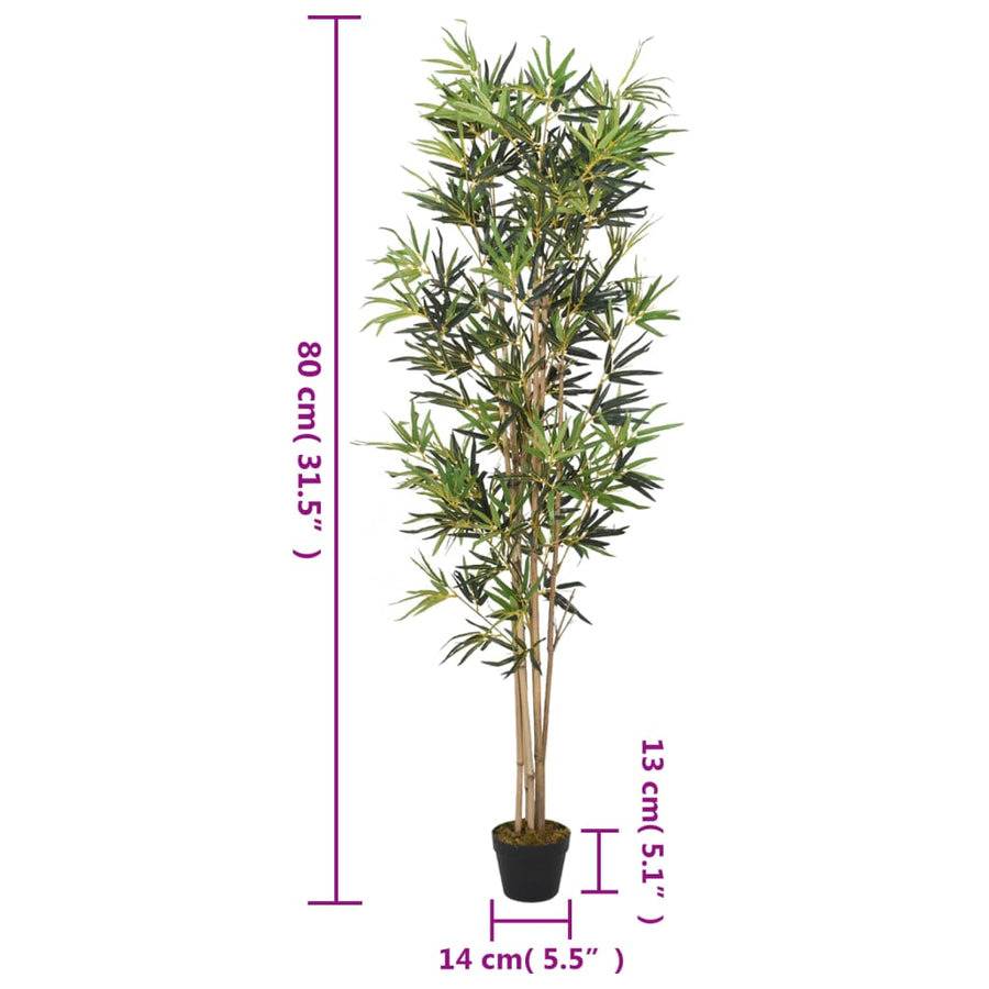 Kunstplant Bamboe 368 Bladeren 80 Cm Groen