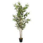 Artificial bamboo plant 1380 leaves 200 cm green
