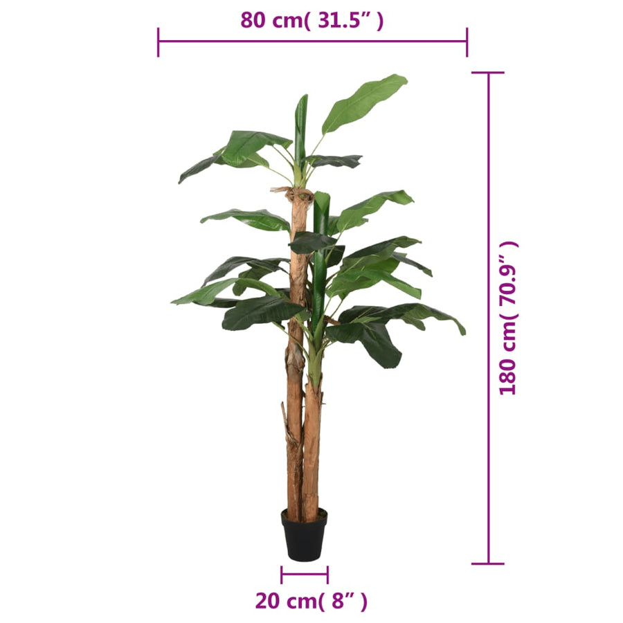Kunstplant Bananenboom 19 Bladeren 180 Cm Groen