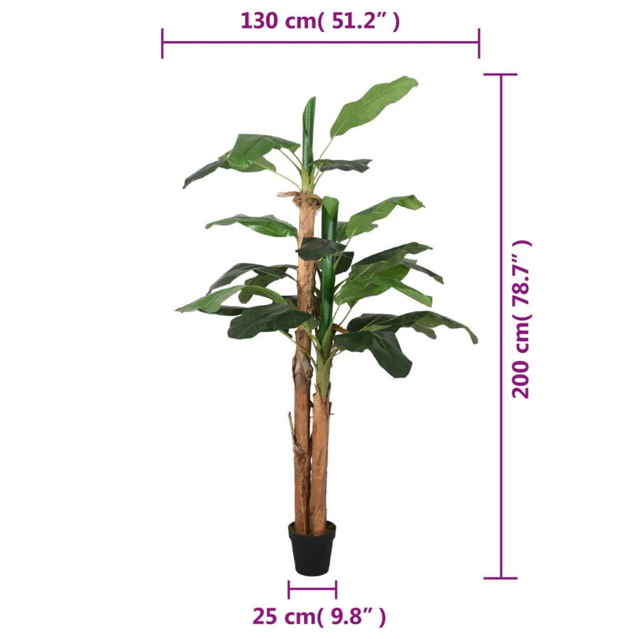 Kunstplant Bananenboom 22 Bladeren 200 Cm Groen