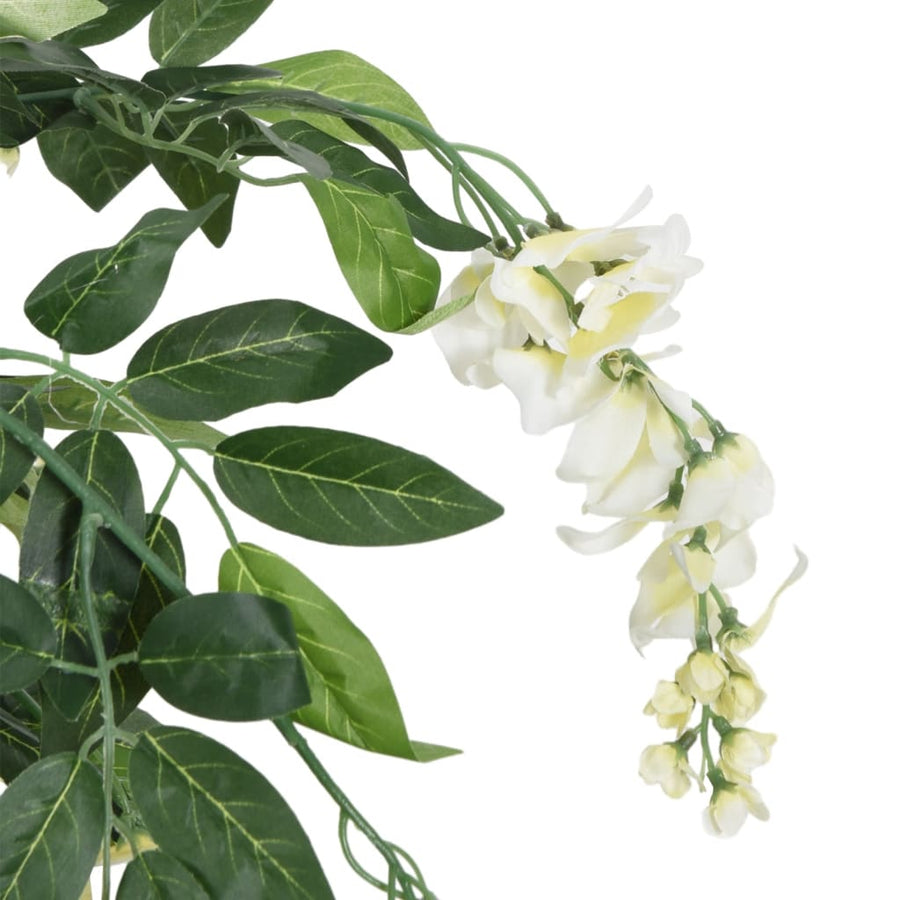 Kunstplant Wisteria 840 Bladeren 150 Cm Groen En Wit