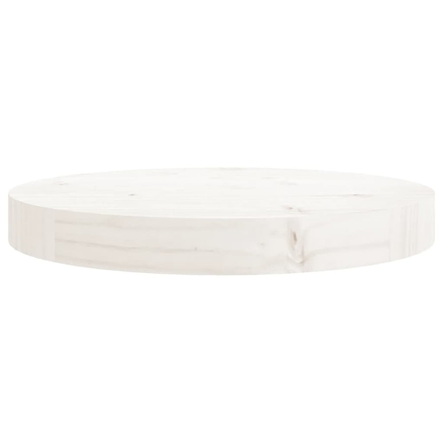Tafelblad Rond Ø30X3 Cm Massief Grenenhout Wit