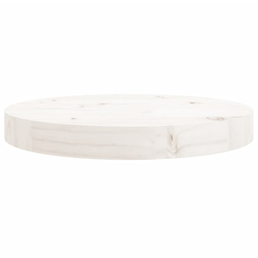 Tafelblad Rond Ø30X3 Cm Massief Grenenhout Wit