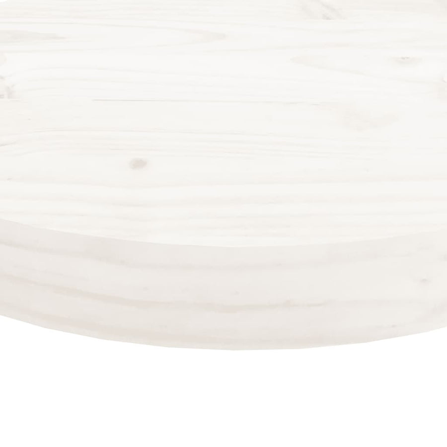 Tafelblad Rond Ø30X3 Cm Massief Grenenhout Wit