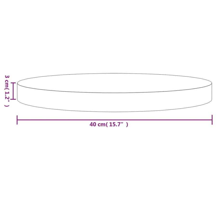 Tafelblad Rond Ø Massief Grenenhout 40 x 3 cm Naturel