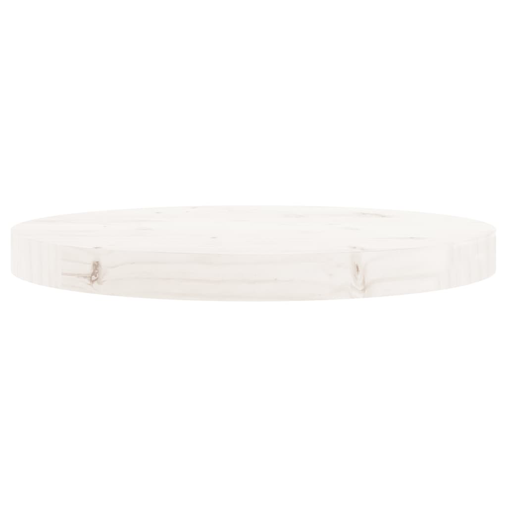 Tafelblad Rond Ø40X3 Cm Massief Grenenhout Wit