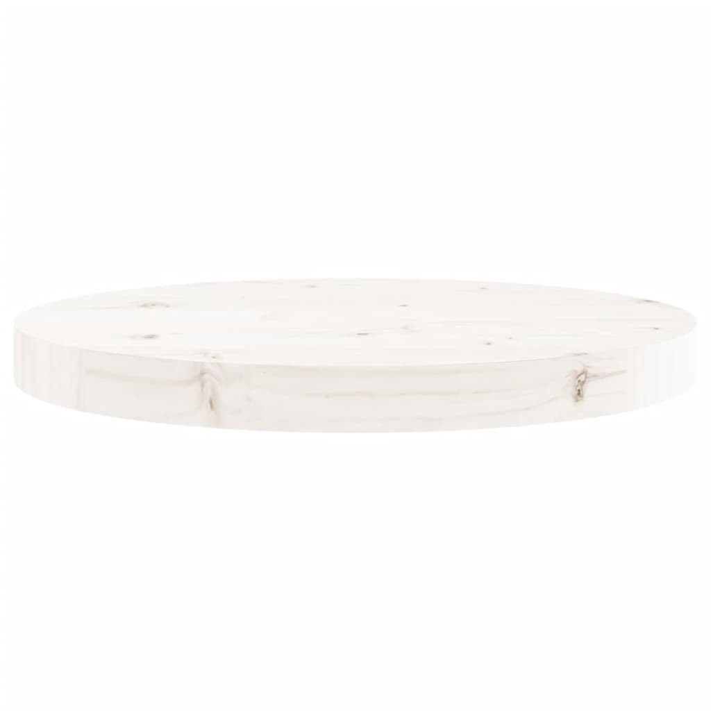 Tafelblad Rond Ø40X3 Cm Massief Grenenhout Wit