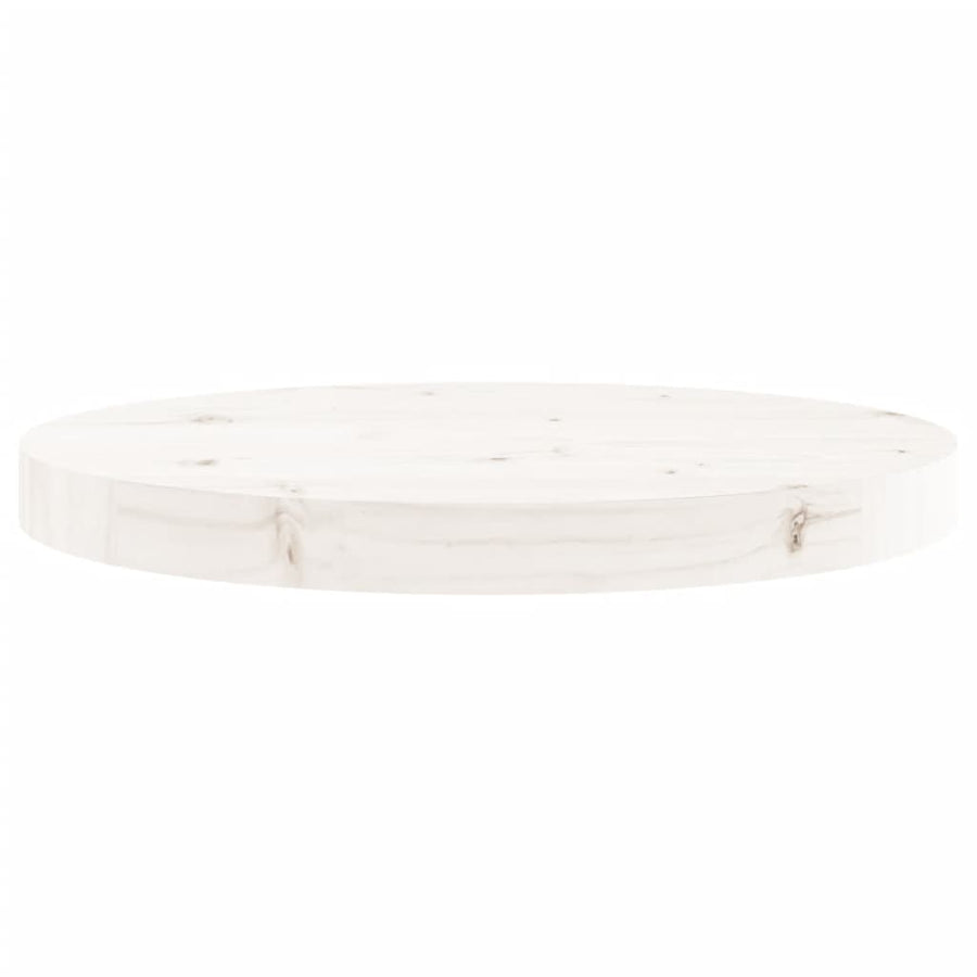 Tafelblad Rond Ø40X3 Cm Massief Grenenhout Wit