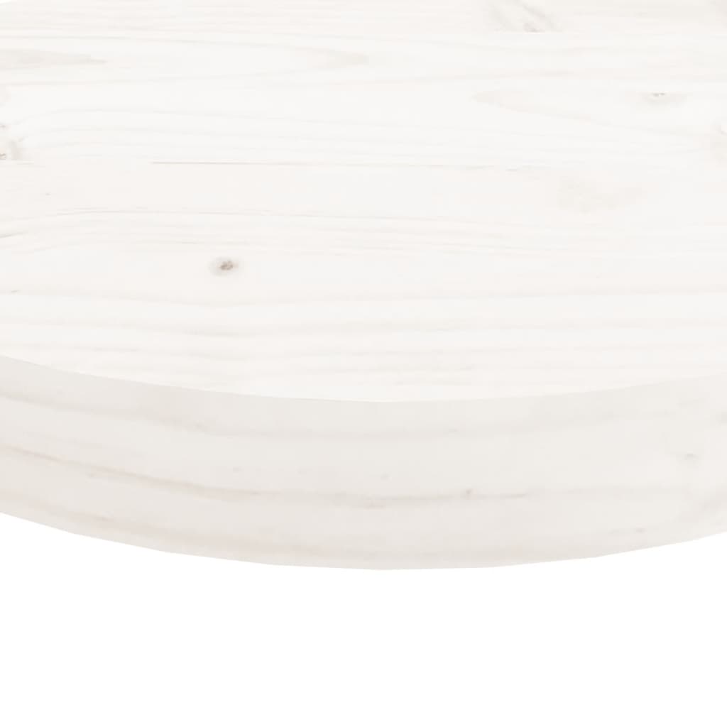 Tafelblad Rond Ø40X3 Cm Massief Grenenhout Wit