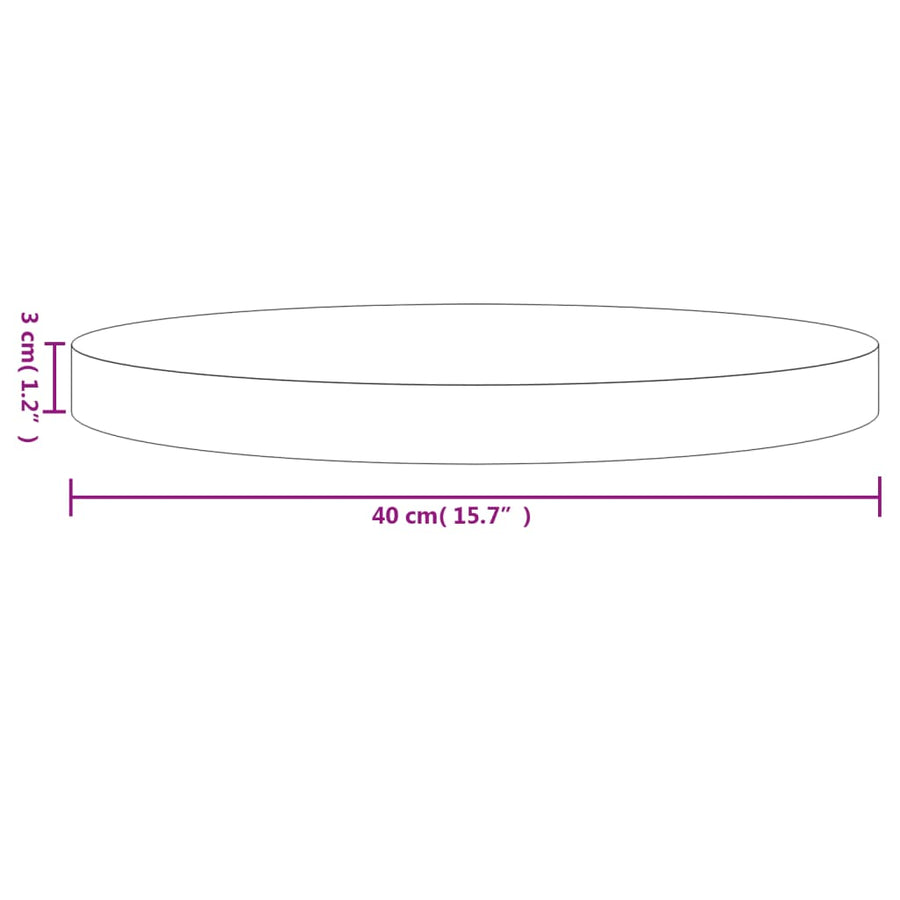 Tafelblad Rond Ø40X3 Cm Massief Grenenhout Wit