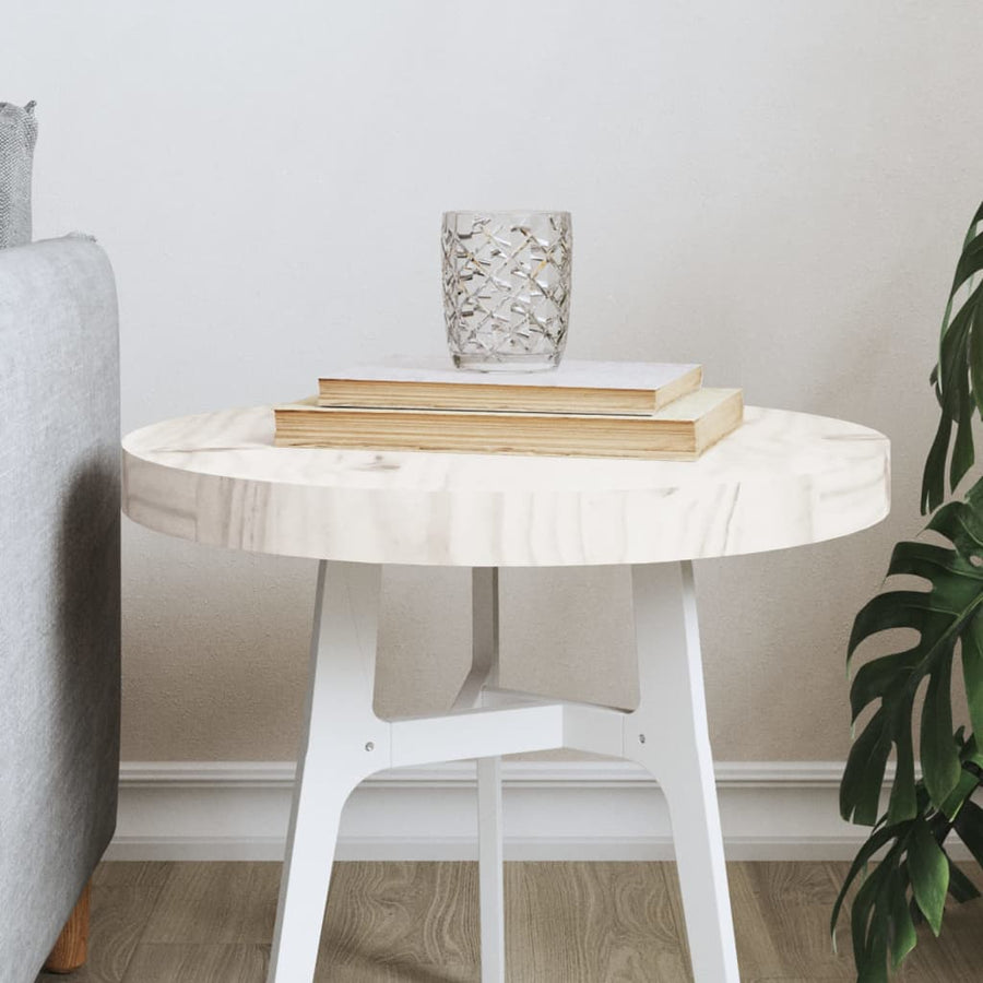 Tafelblad Rond Ø40X3 Cm Massief Grenenhout Wit