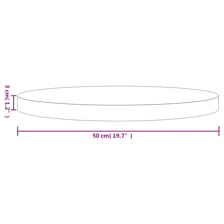 Tafelblad Rond Ø50X3 Cm Massief Grenenhout