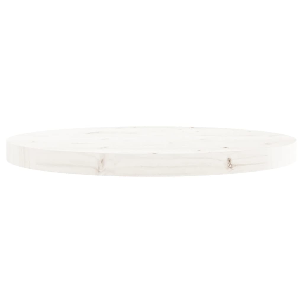 Tafelblad Rond Ø50X3 Cm Massief Grenenhout Wit