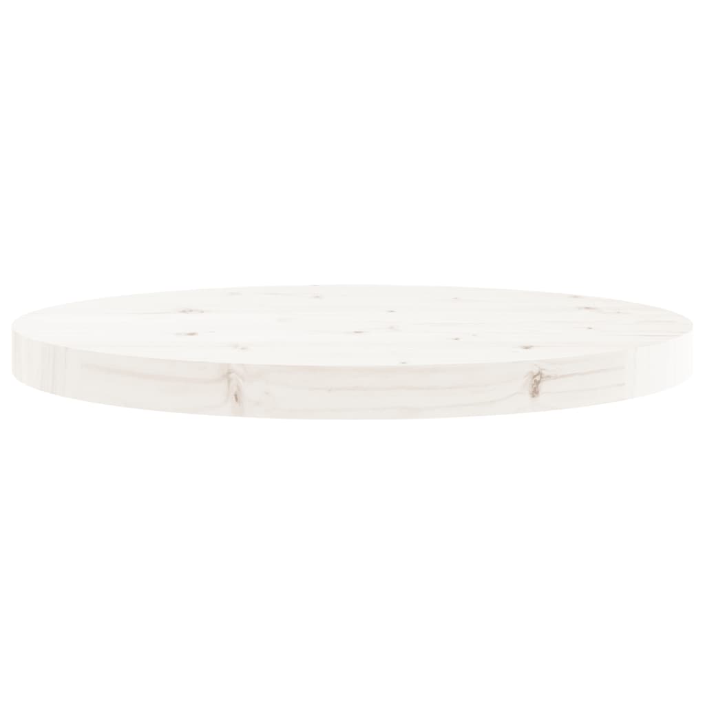 Tafelblad Rond Ø50X3 Cm Massief Grenenhout Wit