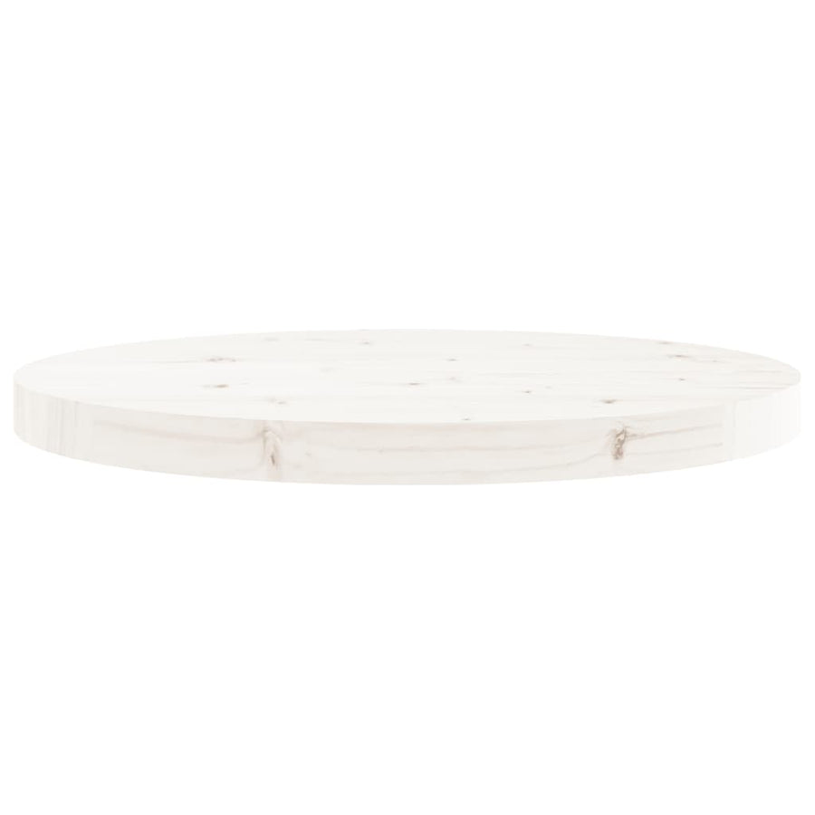 Tafelblad Rond Ø50X3 Cm Massief Grenenhout Wit