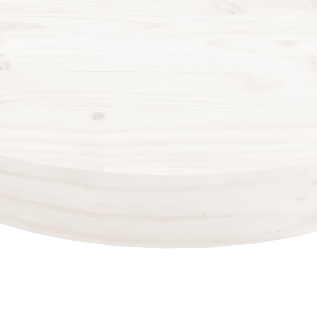 Tafelblad Rond Ø50X3 Cm Massief Grenenhout Wit