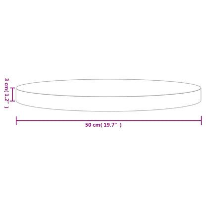 Tafelblad Rond Ø50X3 Cm Massief Grenenhout Wit