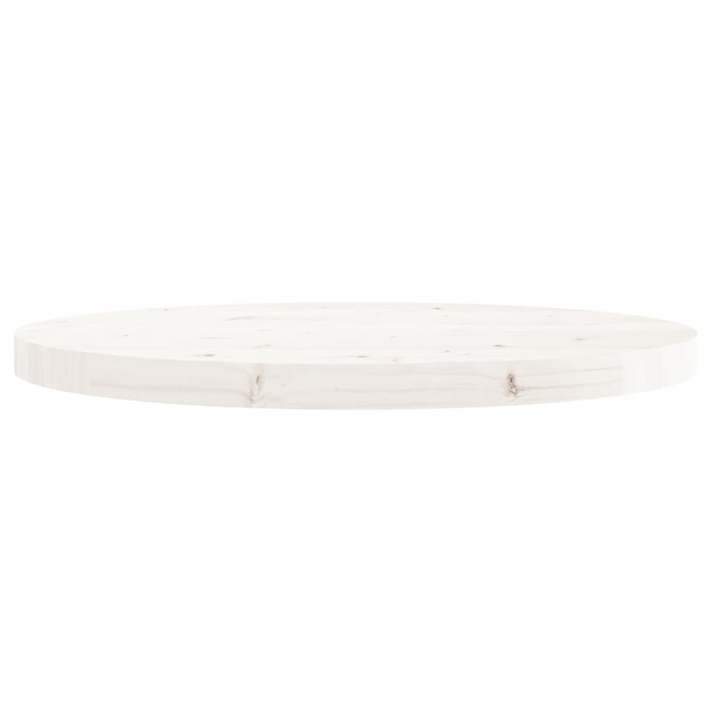 Tafelblad Rond Ø60X3 Cm Massief Grenenhout Wit