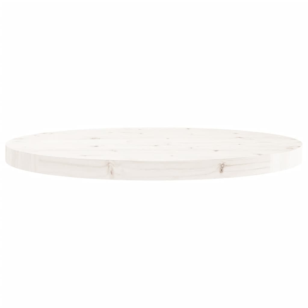 Tafelblad Rond Ø60X3 Cm Massief Grenenhout Wit