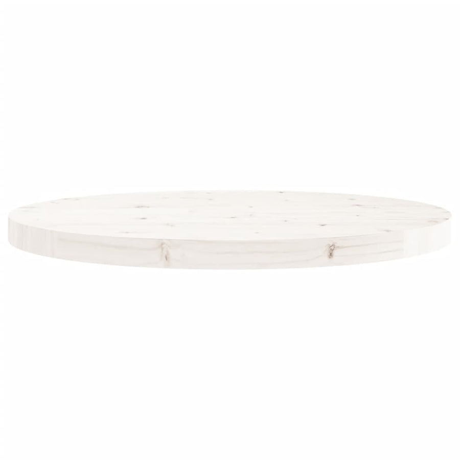 Tafelblad Rond Ø60X3 Cm Massief Grenenhout Wit