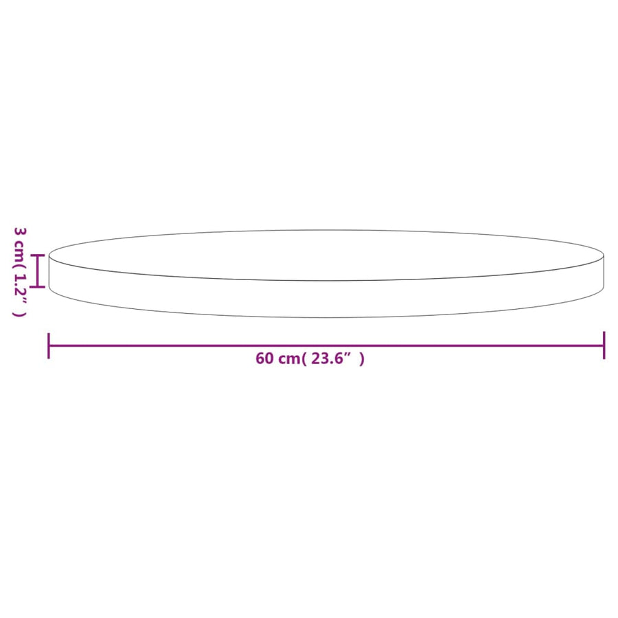 Tafelblad Rond Ø60X3 Cm Massief Grenenhout Wit