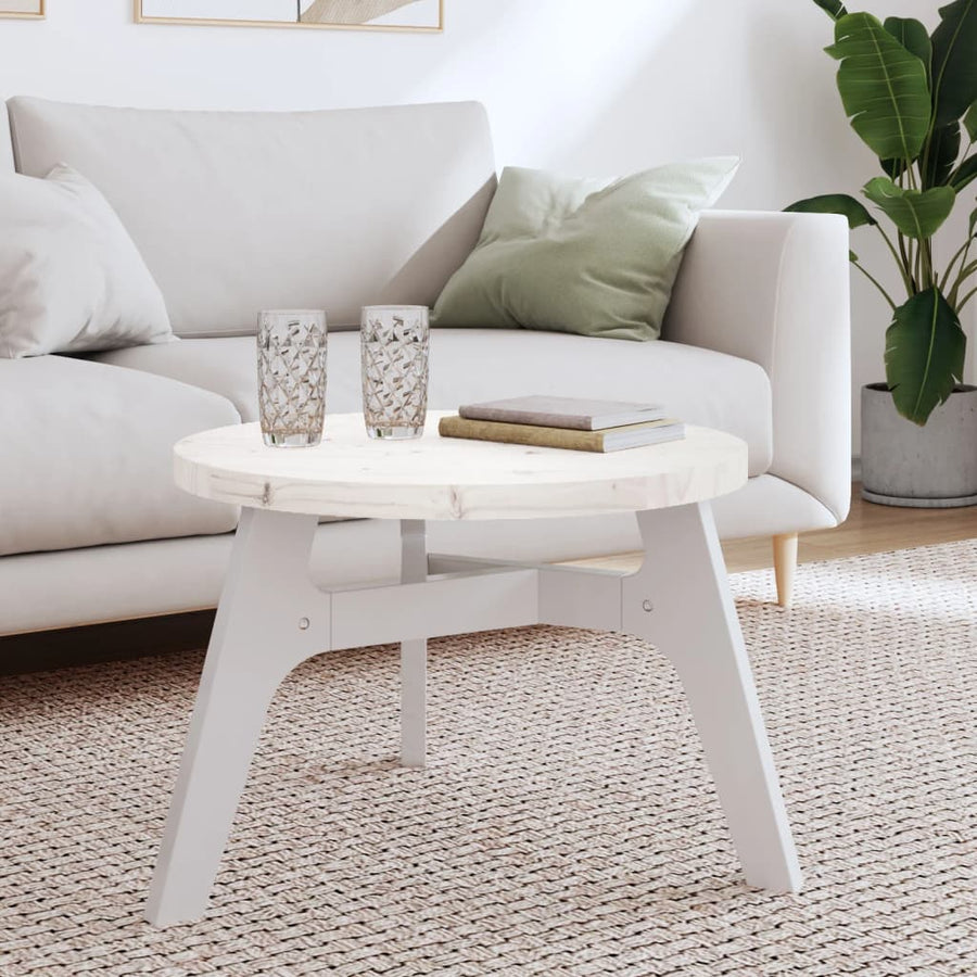 Tafelblad Rond Ø60X3 Cm Massief Grenenhout Wit