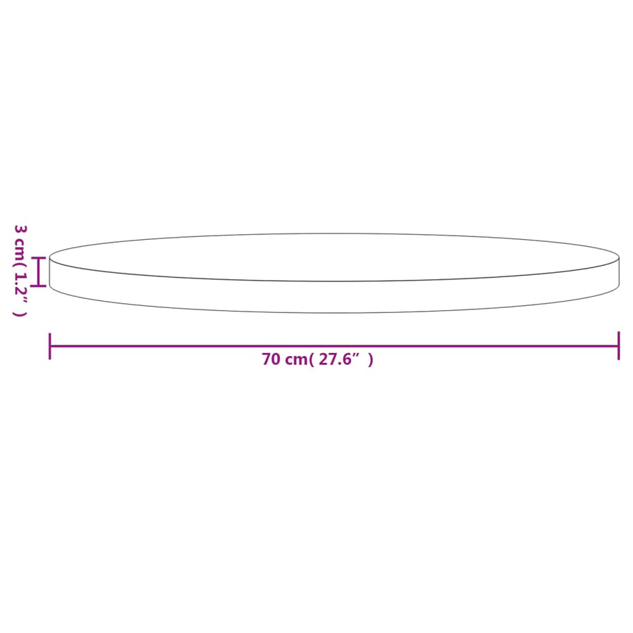 Tafelblad Rond Ø70X3 Cm Massief Grenenhout