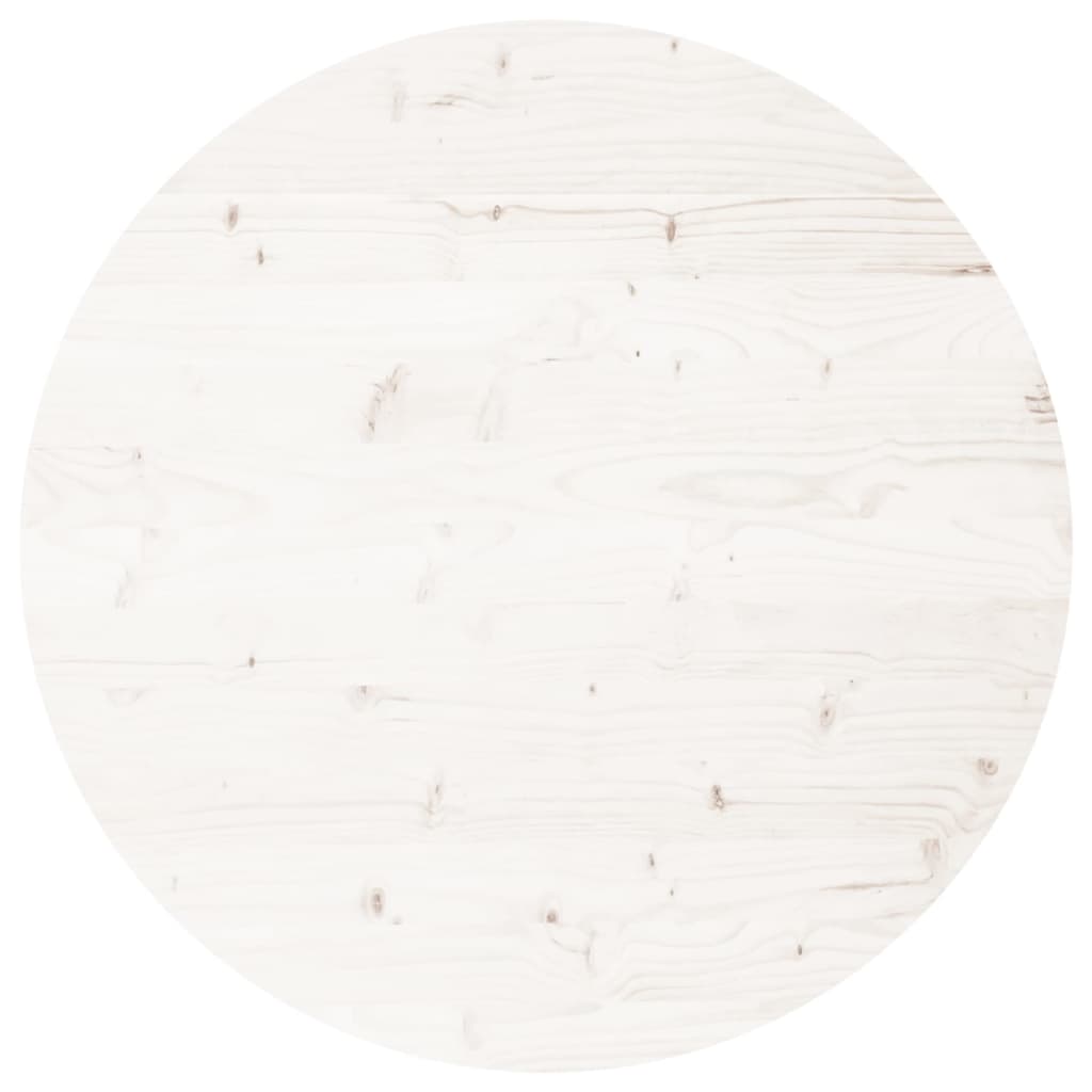 Tafelblad Rond Ø70X3 Cm Massief Grenenhout Wit
